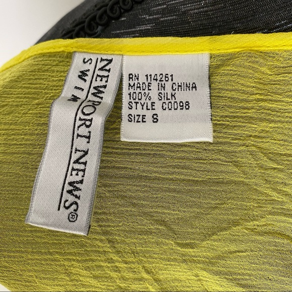 Yellow Silk Sheer Flare Sleeve Swim Coverup - Picture 13 of 13